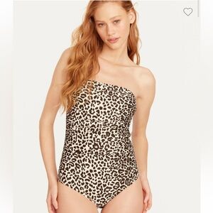 J. Crew Ruched Bandeau One-Piece